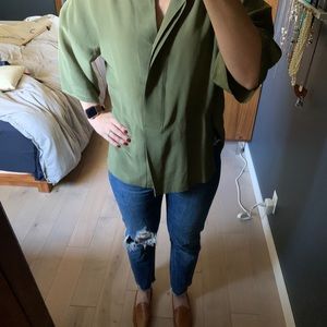 silk J Crew tunic shirt